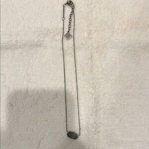 Kendra Scott Silver Necklace with Black Stone